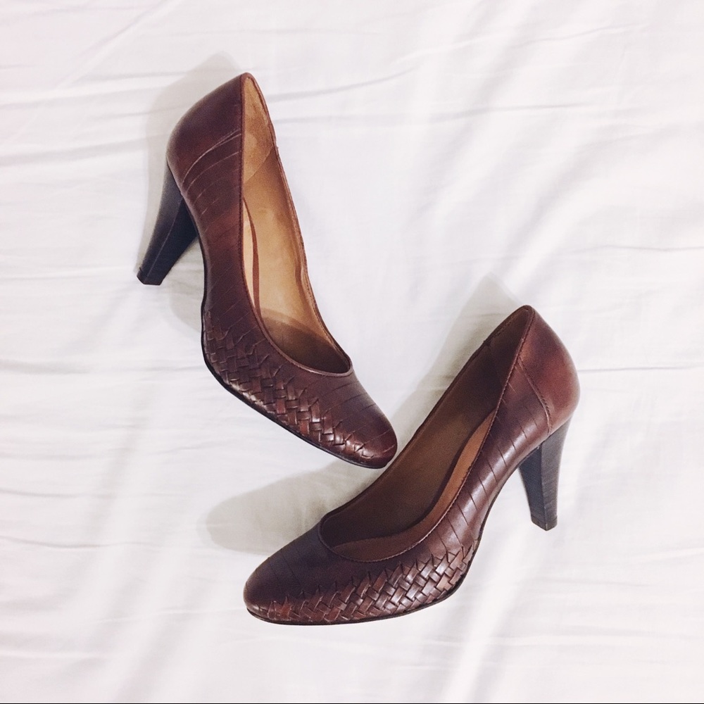 Brown Woven Heels